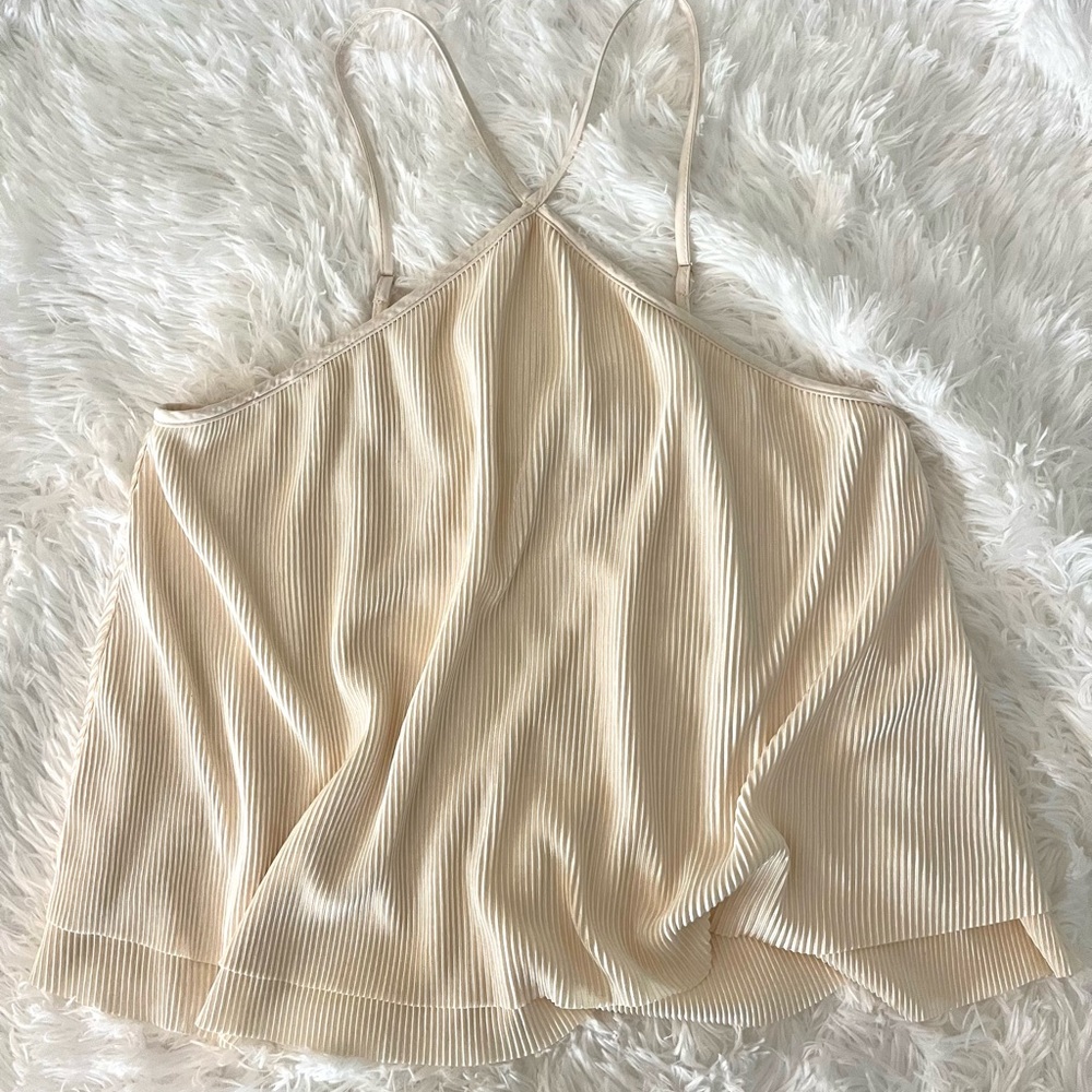 Urban outfitters white pleaded tank